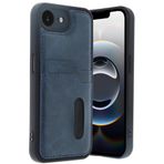 Zipax Apple İphone 16E İle Uyumlu Kılıf Kartlıklı Silikon Kapak Azn Sara Lacivert