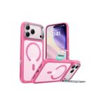 Zipax Apple iPhone 17 Pro ile Uyumlu Kılıf, MagSafe Şarj Özellikli, Standlı, Pembe