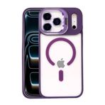 Zipax Apple iPhone 17 Pro Max ile Uyumlu Kılıf, MagSafe Şarj Özellikli, Lensli Stand, Mor