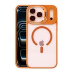 Zipax Apple iPhone 17 Pro Max ile Uyumlu Kılıf, MagSafe Şarj Özellikli, Lensli Stand, Turuncu