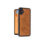 Zipax Galaxy A05 İle Uyumlu Kılıf Deri Görünüm Silikon Kapak Azn Aras Kahverengi