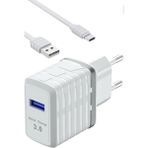 Zipax General Mobile Gm 21 Plus Şarj Aleti Type C 3.0 Qualcomm Hızlı Şarj - C32QT - C32QTBeyaz