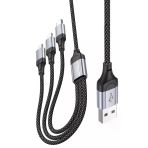 Zipax Huawei P30 P40 P30 Pro Lite Type-C / Lightning / Micro Şarj Kablosu 3İn1 Hoc-X102-Ac