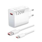 Zipax iPad Lenovo Asus Huawei Xiaomi Casper ile Uyumlu Type-C 120W Turbo Hızlı Şarj Aleti Seti, Beyaz