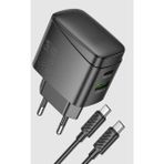 Zipax Ipad Lenovo Asus Huawei Xiaomi Casper Type-C 30W 3.0 Qc Hızlı Şarj Aleti Set HOC-CS61A-CC - Hoc-CS61A-CC Siyah