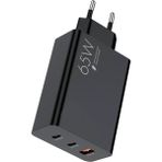 Zipax Ipad Pro Air 4 11 12.9 13 Mini 6 7 Air 4 5 65W Pd/pd/usb 3-Girişli Hızlı Şarj Başlığı SUBZ-SG87-C - Subz-SG87-C Siyah