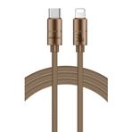 Zipax iPhone 13, 13 Pro, 13 Pro Max ile Uyumlu Lightning Şarj Data Kablosu, 30W, Kahverengi