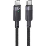 Zipax iPhone 15 16 16E 17 Pro Max Plus 60W Type-C Şarj Kablosu Otomatik Şarj Kesme NF-CA160-CC - Azun-Ca160-CC Siyah