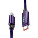 Zipax iPhone 15 16 16E 17 Pro Max Plus Type-C 100W Hızlı Şarj Data Kablosu HOC-U125-CC - Hoc-U125-CC Mor