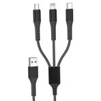 Zipax Iphone 16 İle Uyumlu 16E Plus Pro Max Şarj Kablosu 3İn1 66W Sz Cl99 Siyah