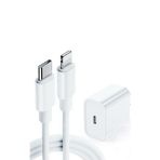 Zipax iPhone 6 7 8 11 12 13 14 X Xs Plus Pro Max ile Uyumlu 20W Lightning Şarj Aleti Seti, USB-C Kablo, Beyaz