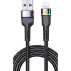 Zipax İphone 6 İle Uyumlu Plus 6S Şarj Kablosu Lightning Rgb Led Sz Cl83 Siyah