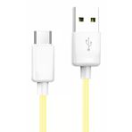 Zipax LG K50s, K51s, K61, Q70, V20, V30 ile Uyumlu Type-C 3.0A Silikonlu Şarj Kablosu, 1m, Sarı