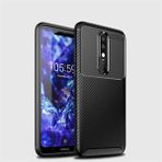 Zipax Nokia 5.1 Plus Kılıf Karbon Görünümlü Silikon Zipax-Zr-Negro