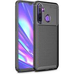 Zipax Oppo Realme 5i Kılıf Karbon Görünümlü Silikon Zipax-Zr-Negro