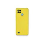 Zipax Realme C21 İle Uyumlu Kılıf Lansman İçi Kadife Şık Sade Görünüm Azn Nno Sarı