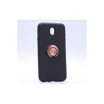 Zipax Samsung Galaxy İle Uyumlu J730 Pro Kılıf Ravel Yüzüklü Standlı Silikon Kapak Siyah Rose Gold