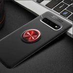 Zipax Samsung Galaxy S10 Kılıf Ravel Yüzüklü Standlı Silikon Kapak