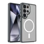 Zipax Samsung Galaxy S25 Ultra Uyumlu Kılıf, MagSafe Şarj Özellikli, Kamera Lens Hediyeli, Gri