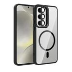 Zipax Samsung Galaxy S25 Uyumlu Kılıf, MagSafe Şarj Özellikli, Lensli Stand, Şeffaf, Siyah