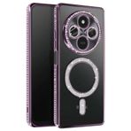 Zipax Xiaomi Redmi 14C Uyumlu Kılıf, Şarj Özellikli, Simli Taşlı, Mor