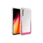 Zipax Xiaomi Redmi Note 8 İle Uyumlu Kılıf Simli Ve Renk Geçişli Kapak Zr Park Rd Beyazpembe