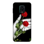 Zipax Xiaomi Redmi Note 9 Pro Elimde Gül Baskılı Silikon Kılıf