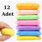 Zıplayan Kil Oyun Hamuru Karışık Renkli (12 Adet 73 gr ) Air Dry Clay Hava ile Kuruyan Modelleme Kili
