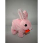 Zıplayan Kulakları Işıklı Sesli Tavşan, Pilli Hediyelik Peluş Oyuncak 18X17 - Pembe - Altın - Beyaz