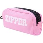 Zipper Geniş Kapasiteli Kalemlik Büyük Fermuarlı Kaliteli Kalem Kutusu Cüzdan - Pembe