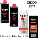 Zippo 2 Benzin+1 Paket Taş+ 1 Fitil Seti