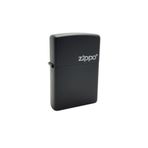 Zippo 218-067533 Mat Siyah Üzeri Beyaz Logo Çakmak