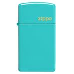Zippo 49529 Slim Flat Turquoise W Logo Çakmak