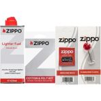 Zippo Benzinli Çakmak Seti 125 ml Pamuk Keçe Fitil ve Taş ile Uzun Süreli Kullanım İçin