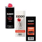 Zippo Çakmak Benzin + Taş + Fitil Seti