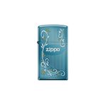 Zippo Çakmak Floral Çiçekler Bayan Slim Parlak Sapphire Mavi 20494