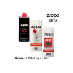 Zippo Çakmak ikmal Seti 1 Bidon Benzin 1 Fitil 1 Paket Taş Set5