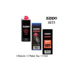 Zippo Çakmak İkmal Seti 1 Bidon Benzin 1 Fitil 1 Taş Set