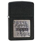 Zippo Çakmak ile pirinç-Zippo-Emblem, siyah Reisslack