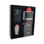 Zippo Çakmak Mat Siyah Hediyelik Kutu Benzin Taş Set du10-079803