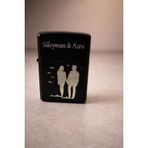 Zippo Çakmak, Siyah, Kişiye Özel Gravürlü, Çift Silüet Tasarımlı, Romantik Hediye