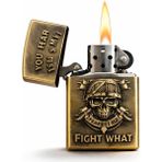 Zippo Modeli Eskitme Pirinç Modeli Benzinli Çakmak+Benzin+Taş+Fitil - Ahşap - Bej - Siyah - 2