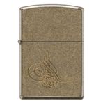 Zippo Ottoman Tuğra Antique Brass Dizayn Çakmak