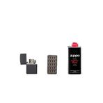 Zippo Siyah Benzinli Çakmak + Benzin 125 Ml + 20 Li Taşı