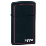 Zippo Slim Black Matte Red Frame Çakmak