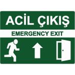 ZiPrinter Acil Çıkış Emergency Exıt Isg Uyarı Levhası Pvc A5 15X21 cm - 15 x 21 cm