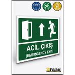 ZiPrinter Acil Çıkış Isg Uyarı Levhası Dekota 25X35 cm - 25 x 35 cm - Dekota Forex