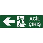 ZiPrinter Acil Çıkış Isg Uyarı Levhası Pvc A5 15X21 cm - 15 x 21 cm