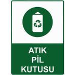 ZiPrinter Atık Pil Kutusu Isg Uyarı Levhası Pvc A3 30X42 cm - 30 x 42 cm