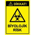 ZiPrinter Dikkat! Biyolojik Risk Isg Uyarı Levhası Pvc A5 15X21 cm - 15 x 21 cm